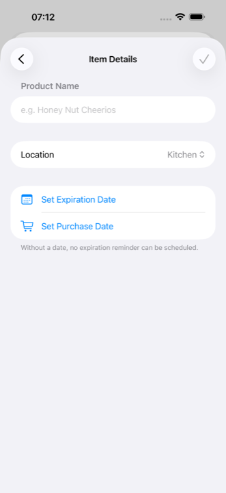 Adding an item